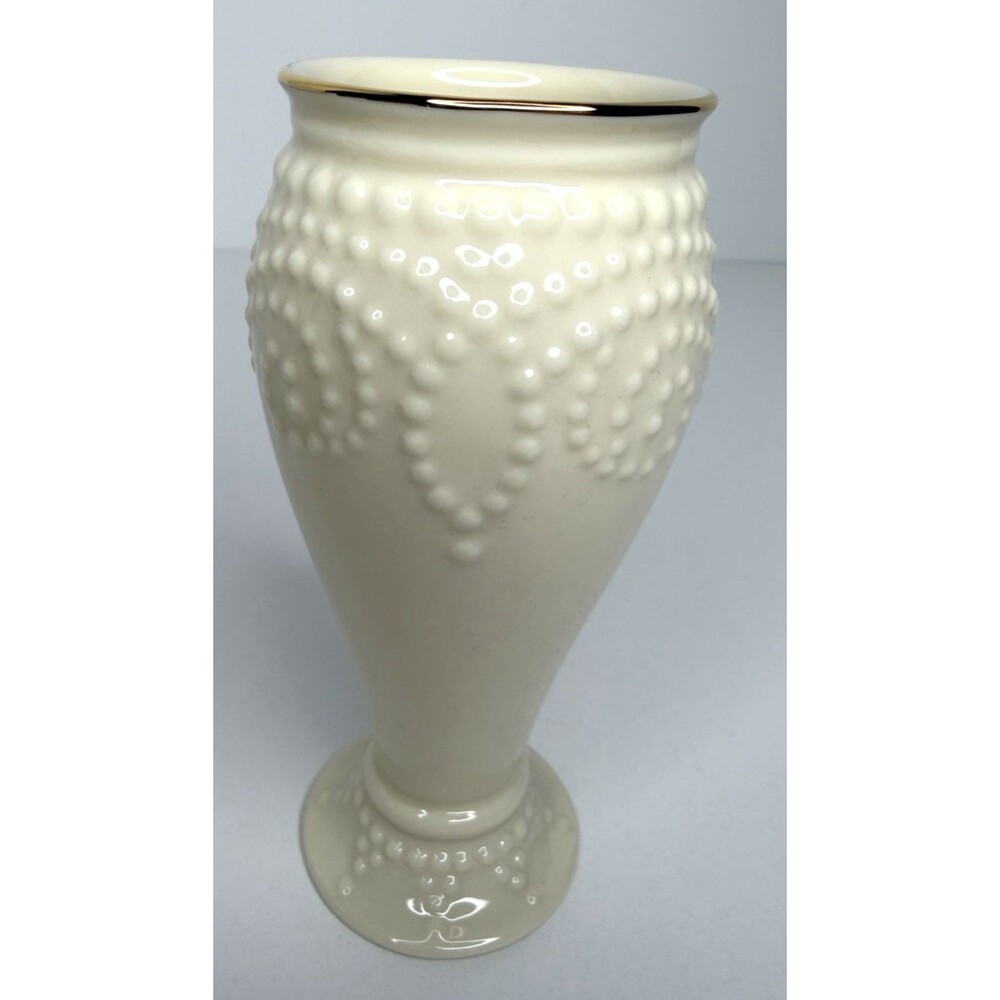 Lenox Hobnail Beaded Bud Vases with Gold Rim 5", set of 3, with Box - Picture 9 of 14